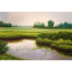 Aqiq Ahsan, 30 x 44 Inch, Oil on Canvas,  Landscape Painting, AC-AQA-005